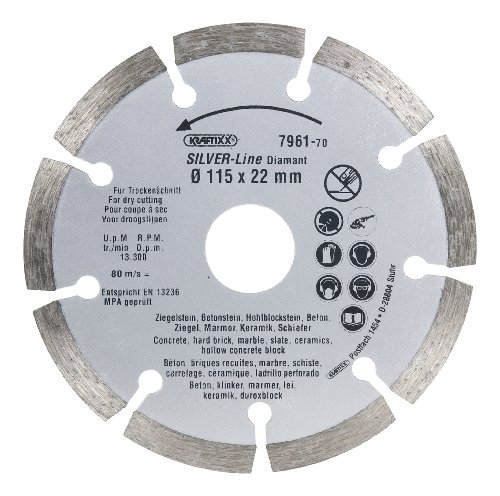 Kraftixx Diamant-Trennscheibe 796170 (Durchmesser 115 mm für Granit, Beton, Klinker und Mauerwerk)
