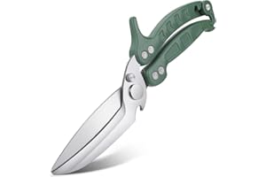 DRAGON RIOT Poultry Shears, Robust Kitchen Scissors Heavy Duty, Green Chicken Poultry Shears, Sharp Meat Scissors, Kitchen Cooking Scissors Dishwasher Safe for Food, Chicken, Fish, Meat