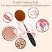 CDC® Golden Black Oval 10PCs Pro Cosmetic Makeup Face Powder Blusher, Toothbrush Curve Liquid Foundation Blending Brush, Powder Cream Concealer Cosmetic Tools-Makeup Kit
