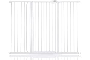 BETTACARE Safetots Extra Tall Premium Barrière pour Chien, 139.8cm - 147.4m, Blanc,Extra Haute de 104cm, Installation Facile par Pression pour Chien et Chiot