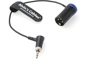 Alvin's Cables Low-Profile Cable de Audio para Sennheiser-EK-2000 XLR 3-Pin Macho a Locking-3.5mm-TRS Cable Balanceado en ángulo Recto para Dispositivos de Sonido 633 688 Zaxcom Zoom Azul