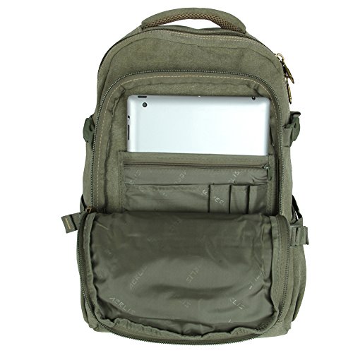 Outdoor Multifunktions-Rucksack Classic Canvas Vintage Rucksack Rucksack für Schule Camping Reisen Sport Studenten Schulranzen Geeigenet Für Notebooks unter 17″, MacBook, iPad und Samsung Tablet, Chromebook, Surface - 3