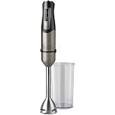 BLACK+DECKER BXHB1200E Hand Blender 1200W, 20 Speed, Turbo, Stainless Steel | 4 stainless steel blades, double effect, anti-s