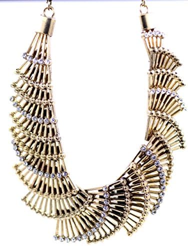 Lizzyoftheflowers - Vintage goth treto style connected movable fan shape necklace