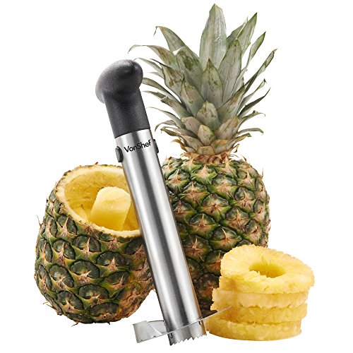 VonShef 3 in 1 Ananasschäler, Ausstecher & Schneider – Edelstahl - 2