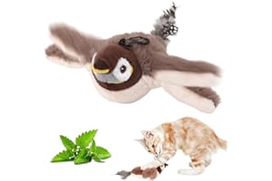 GMTEO Interaktives Katzenspielzeug Selbstbeschäftigung, Katzenspielzeug Vogel Spielzeug Katze, Elektrisches Vogelspielzeug für Katzen, Interactive Cat Toy, Flapping Bird Cat Toy (Spatz)
