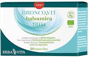 ERBA VITA Bronco.Vit Tisana Balsamica integratore alimentare con una miscela di piante officinali per donare sollievo alle vie respiratorie - 20 Filtri