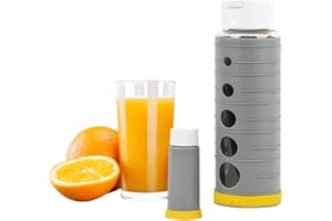 PIKA - Vakuumflasche für Obst und Gemüsesäfte - 600 ml - Glas und Schutz aus Silikon - Hält 3x länger frisch