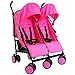 Zeta Citi TWIN Stroller Buggy Pushchair - Raspberry Pink Double Stroller