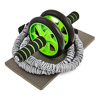 Sportastisch PLUSIEURS FOIS ÉLU MEILLEUR PRODUIT : Sportastisch – Roue abdominale « Extreme Ab Roller » - innovant/parfait pour la maison - deux roues pour la stabilité/sécurité - 2 bandes de résistance pour le soutien/tapis de fitness pour les g…
