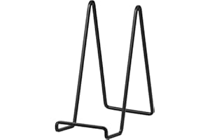 DIDUDIDU Soporte Platos Mesa Caballete Expositor - 2 Piezas Soportes para Platos Decorativos - 20,5 cm Soporte de Placa para Exhibicion - Caballetes de Hierro Negro Para Marcos de Fotos | Libros | Arte