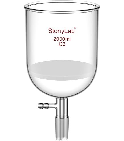 StonyLab Glas-Büchner-Trichter 500ml – Mit Fritte G1 (80–120 µm), 24/40 Normschliff, Für Vakuumfiltration
