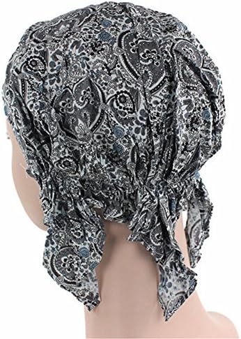 YOUBETTER Cotton Ruffle Dot Print Cancer Chemo Hat Beanie Scarf Turban Head Wrap Cap Women (4#)