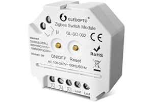 GLEDOPTO Pro Serie ZigBee 230V Unterputz UP Controller Schalter-Aktor für LED Halogen Lampen, Trafo & Leuchten mit Taster-Anschluss oder Schalter-Anschluss (Schaltaktor)