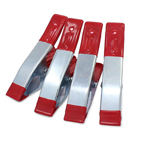 ESUMIC® 4PCS 6Inch Metal Spring Clamps Rubber Coated Tipped Grip Holder for Camping Tarpaulin - 2