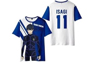 Jilijia Anime Blue Lock T Shirts Chigiri Hyoma Cosplay Costume Anime Game Seishiro Nagi Loose T Shirt Isagi Yoichi Halloween Outfit Casual Short Sleeve Loose Sports Tshirt