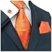 Produktbild Landisun 376 Krawatten Set 3 tlg leuchtend orange Paisleys : Seiden Krawatte + ManschettenKnöpfe + Einstecktuch von