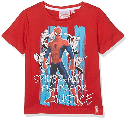 Spiderman Boy's Fights for Justice T-Shirt, Red, 3 Years