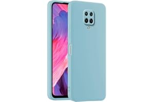 HULLIN Custodia per Telefono in Silicone Colorato, Adatta per Redmi Note 9S / Note 9 Pro (6.67") - Azzurro