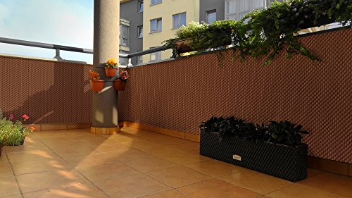 Mayaadi-Home Rattan Balkon und Terrassen-Sichtschutz inkl. Kabelbinder für eine einfache Montage, 100cm breit Anthrazit (Meterware) - 5