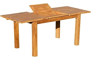 ASS ALEOS. ECHT Teak Bigfuss Design Gartentisch 80x80 140x80 180x90 Auszietisch 130-180x80 cm mit dicken Füßen von Größe:130-180x80cm