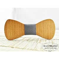 Holz Fliege Hochzeit Fliege aus Black Cherry Holz handgemacht Geschenk für Hochzeit Querbinder Bräutigam Holzfliege Hölzerne Hochzeit Damen & Herren Fliege Business Look