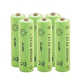 Lieferumfang: 6 Stück Ni-MH Akkus (lose verpackt), Größe AA / Mignon, Kapazität 600 mAh, Spannung 1,2 Volt