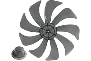 CARMOTTER Lame de rechange silencieuse, hélice en plastique pratique pour ventilateur de sol de 35,6 cm compatible avec différents ventilateurs (9 lames)