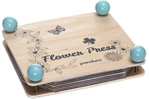 Panduro Wooden Flower Press, Leaf Press, Flower Press, Children's Leaf Press, Plant Press, Herbarium, Flower Craft Set Adults, Pressed Flowers -205 × 180 mm