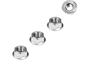 OTHMRO M6 Serrated Flange Hex Nuts, 15 Pcs M6-1.0 Flange Hex Nut, Hexagon Flange Nuts, Flanged Lock Nuts, 304 Stainless Steel Right Hand, Metric, Fully Thread Replacement Nut