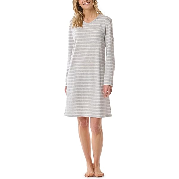 Schiesser Dames lange mouwen zacht katoen bigshirt met zakken Nightwear nachthemd, groen-Mel_181964, 36, Groen-mel._181964, 36