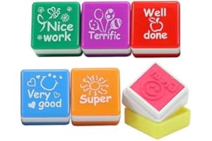 MunchieMoosKids 6X Teachers Stampers Well Done, Super, Great, Nice Work, Very Good, Terrific