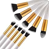 Makeup Brushes, USpicy 10-Piece Professional Cosmetics Make up Brush Set with Gift Box Kits (White)