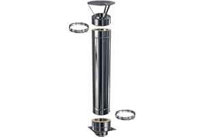 SCHORNSTEIN-ZENTRALLAGER Schornsteinverlängerung Kaminverlängerung doppelwandig DW 160 Höhe 0,5 m / 0,5 mm