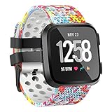 Fit-power Fitbit Versa Gurt, Classic verstellbar Ersatz Sport Armband für Fitbit Versa Smartwatch groß/klein S Versa-Splash ink
