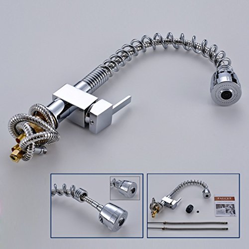 Auralum® Spültischarmatur mit herausziehbarem Brausekopf / Ausziehbare Schlauchbrause / Wasserhahn Profi Küchenarmatur Waschbecken - 7