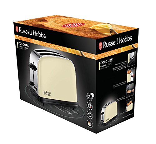 Russell Hobbs 23334-56 Colours Plus+ Classic Cream Toaster, 6 einstellbare Bräunungsstufen, 2 extra breite Toastschlitze, creme - 2
