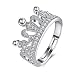 Via Mazzini Platinum Plated Royal Princess Crown Proposal Ring For Women (Ring0297) - FREE SIZE RS.439.00