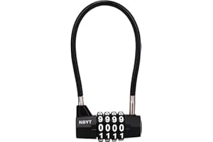 NBYT Stahlkabelseil Zahlenkombination Vorhängeschloss langer bügel, Durchmesser 5mm, Länge 18cm, für Schließfächer, Aktenschränke, Kleiderschränke, kleine Zäune, kleine Schuppen
