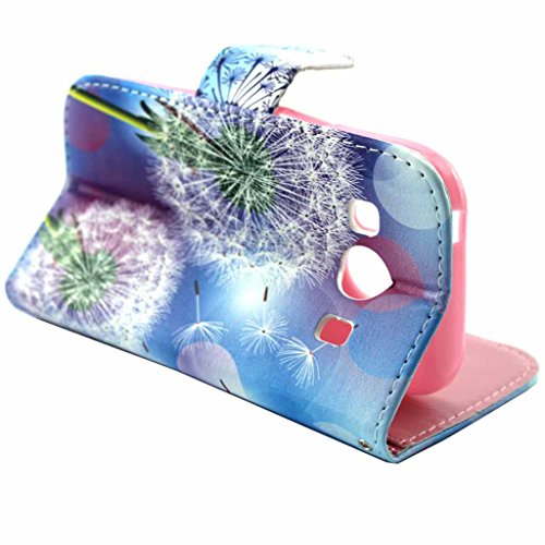 Für Samsung Galaxy Ace 4 G357 Hülle [Mit gehärtetem Glas Display Schutz], idatog(TM) Magnetische Schlag Buch Art Schutzhülle, Hohe Qualität Klassische Bunte Kühles Muster Design Premium PU Leder Faltender Mappen Kasten mit [Kredit Karten Steckplätze] Stand Funktion Folio Schutzhülle Perfekt Passt Für Samsung Galaxy Ace 4 G357 - 4