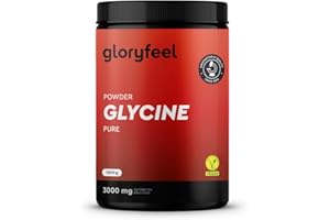 GLORYFEEL Glicina en polvo 1000g (330 porciones) - Alta Dosis 3000mg de L-glicina al día - Aminoácido puro y dulce por naturaleza - Rápida solubilidad - Probado en laboratorio, vegano y sin aditivos