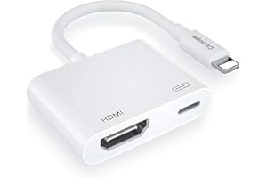 CLOMNPE HDMI Adapter for iPhone and iPad, 1080P i-Phone to HDMI Adapter [Apple MFi Certified] Sync Screen Video & Audio Digital AV Converter for iPhone, iPad, iPod on HDTV/Projector/Monitor, No Power Need