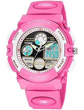 Jungen und mädchen Multifunktionale elektronische uhren,Tiefe von 50m wasserdicht Leuchtend Dual-display Kalender...