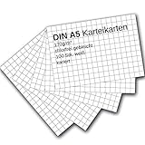 Karteikarten 100 Stück A5 weiß kariert by 