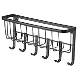 InterDesign York Lyra Mail, Letter Holder, Key Rack Organizer for Entryway, Kitchen - Wall Mount, Matte Black (Misc.)