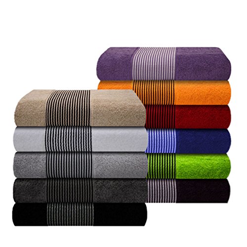 "Liness Stripes" Gästehandtücher Gästetücher grün Gästetuch 30x50 cm 100% Baumwolle Farbe uni weiche Frottee Qualität