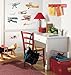 RoomMates Repositionable Childrens Wall Stickers Vintage Planes