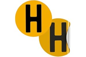 PAGAMADU 2u Señales H -Distintivo Vehículo Histórico para PEGAR POR FUERA, Pegatina Vehículo Histórico, Diámetro 6 CM, Pegatina Homologada Reglamento 2024, Amarillo Reflectante Adhesivo, Vehículos Clásicos.