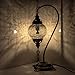 Produktbild Mosaik-Lampe – türkisches Mosaik-Tisch- und Schreibtischlampe, atemberaubender marokkanischer Stil, einzigartiger Lampenschirm, Schwanenhals Serie (Azurit)