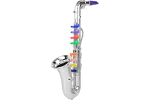 FILFEEL Mini Silver Saxophone Trumpet, 8-Key Kids Musical Instrument Toy, Toddler Educational Toy